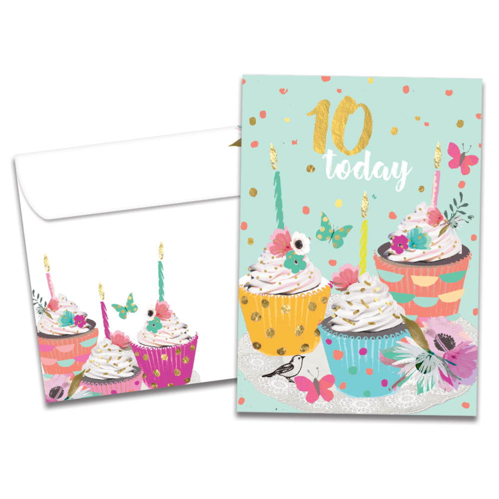 The cover of Tree-Free's Sweet 10 card, along with its matching envelope.