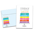 Load image into Gallery viewer, The cover of Tree-Free&#39;s Celebrating 90 card, along with its matching envelope.
