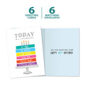 Load image into Gallery viewer, The cover and inside of Tree-Free’s Celebrating 40 card, along with the following text: “6 greeting cards, 6 matching envelopes”
