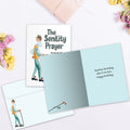 Load image into Gallery viewer, The inside of Tree-Free’s The Senility Prayer card, with the cover and envelope in the background.
