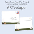 Load image into Gallery viewer, The envelope for Tree-Free’s Relax Today card, along with the following text: “Every Tree-Free 5x7 card comes with a matching ARTvelope!”
