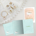 Load image into Gallery viewer, The inside of Tree-Free’s Loved Beyond Measure card, with the cover and envelope in the background.
