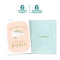 Load image into Gallery viewer, The cover and inside of Tree-Free’s Loved Beyond Measure card, along with the following text: “6 greeting cards, 6 matching envelopes”
