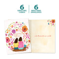 Load image into Gallery viewer, The cover and inside of Tree-Free’s Friendship Wish card, along with the following text: “6 greeting cards, 6 matching envelopes”
