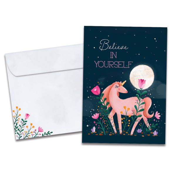 The cover of Tree-Free's Faith Wish card, along with its matching envelope.