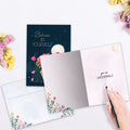 Load image into Gallery viewer, The inside of Tree-Free’s Faith Wish card, with the cover and envelope in the background.
