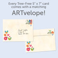 Load image into Gallery viewer, The envelope for Tree-Free’s Unseen Places card, along with the following text: “Every Tree-Free 5x7 card comes with a matching ARTvelope!”
