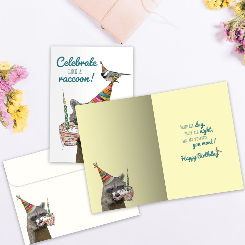 Like a Raccoon Greeting Card 6 Pack – Tree-Free Greetings