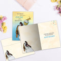 Load image into Gallery viewer, The inside of Tree-Free’s Cupcake for Breakfast card, with the cover and envelope in the background.
