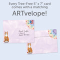 Load image into Gallery viewer, The envelope for Tree-Free’s Good Vibes Cat card, along with the following text: “Every Tree-Free 5x7 card comes with a matching ARTvelope!”

