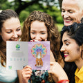 Load image into Gallery viewer, Lifestyle image(s) featuring Tree-Free’s Good Vibes Cat card
