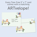 Load image into Gallery viewer, The envelope for Tree-Free’s Bird Togetherness card, along with the following text: “Every Tree-Free 5x7 card comes with a matching ARTvelope!”
