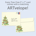 Load image into Gallery viewer, The envelope for Tree-Free’s Navidad Tree card, along with the following text: “Every Tree-Free 5x7 card comes with a matching ARTvelope!”
