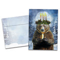 Load image into Gallery viewer, The cover of Tree-Free&#39;s Bear Light card, along with its matching envelope.
