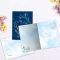 Load image into Gallery viewer, The inside of Tree-Free’s Lantern Moon card, with the cover and envelope in the background.
