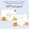 Load image into Gallery viewer, The envelope for Tree-Free’s Umetukah Apples card, along with the following text: “Every Tree-Free 5x7 card comes with a matching ARTvelope!”
