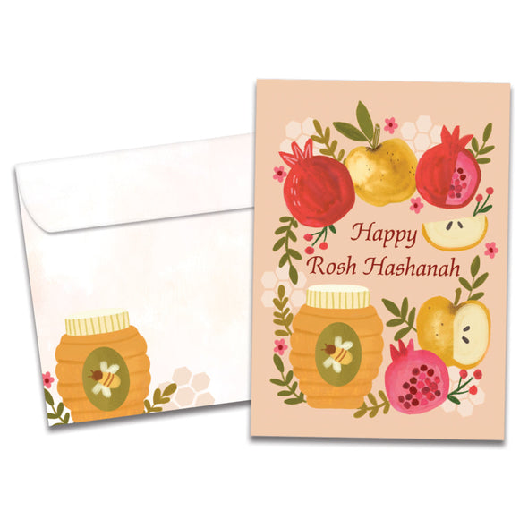 The cover of Tree-Free's Umetukah Apples card, along with its matching envelope.