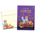 Load image into Gallery viewer, The cover of Tree-Free&#39;s Pumpkin Birds card, along with its matching envelope.
