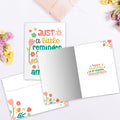 Load image into Gallery viewer, The inside of Tree-Free’s Amazing Reminder Daughter card, with the cover and envelope in the background.
