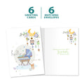 Load image into Gallery viewer, The cover and inside of Tree-Free’s Hello Little One card, along with the following text: “6 greeting cards, 6 matching envelopes”
