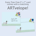 Load image into Gallery viewer, The envelope for Tree-Free’s Spot On Dog card, along with the following text: “Every Tree-Free 5x7 card comes with a matching ARTvelope!”

