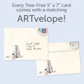 Load image into Gallery viewer, The envelope for Tree-Free’s Comforting Bear card, along with the following text: “Every Tree-Free 5x7 card comes with a matching ARTvelope!”
