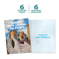 Load image into Gallery viewer, The cover and inside of Tree-Free’s Good Looking Ducks card, along with the following text: “6 greeting cards, 6 matching envelopes”
