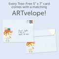 Load image into Gallery viewer, The envelope for Tree-Free’s Under the Weather card, along with the following text: “Every Tree-Free 5x7 card comes with a matching ARTvelope!”
