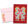Load image into Gallery viewer, The cover of Tree-Free&#39;s Dragon Lantern card, along with its matching envelope.
