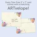 Load image into Gallery viewer, The envelope for Tree-Free’s Mom Bouquet Birthday card, along with the following text: “Every Tree-Free 5x7 card comes with a matching ARTvelope!”
