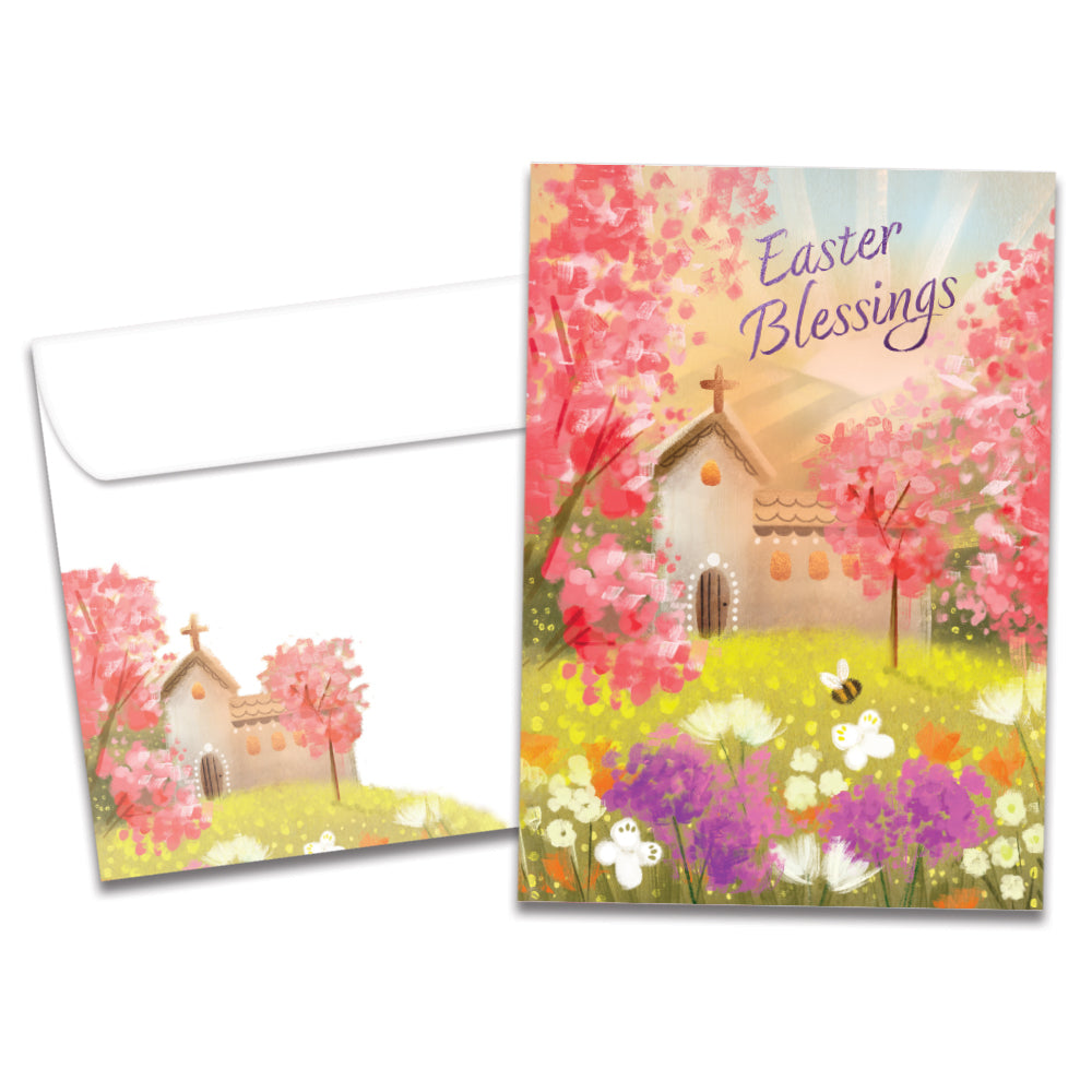 Spring Church Blessings Greeting Card 4 Pack – Tree-Free Greetings
