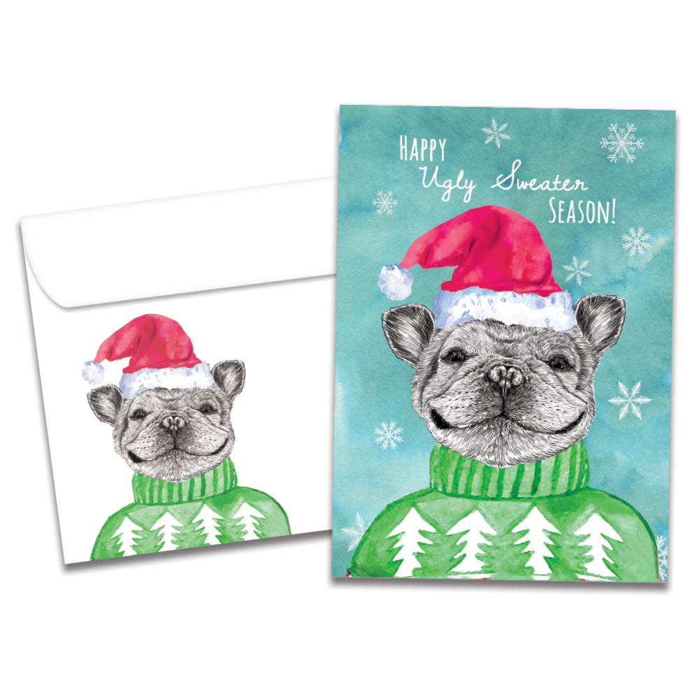 Boho Puppy Holiday 10 ct Holiday Greeting Card Set