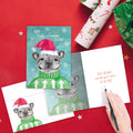 Load image into Gallery viewer, Boho Puppy Holiday 10 ct Holiday Greeting Card Set

