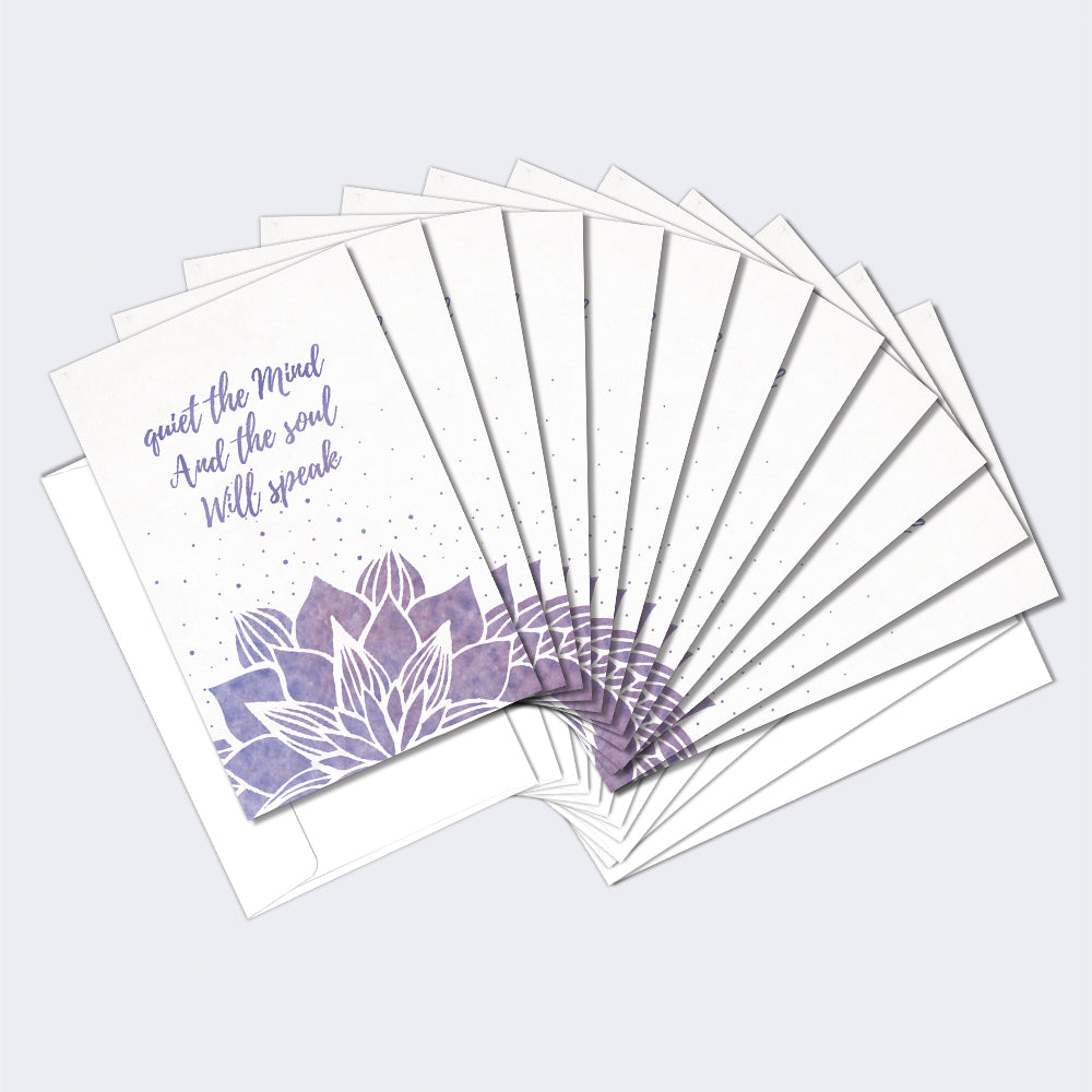 Quiet Mind Lotus Boxed 12 Pack Notecards