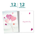Load image into Gallery viewer, Heart Balloons 12 Pack Notecards
