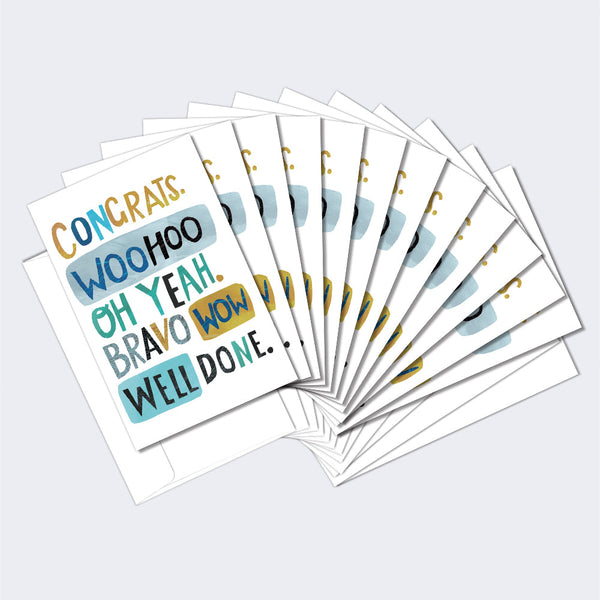 Woohoo Congrats 12 Pack Notecards – Tree-Free Greetings