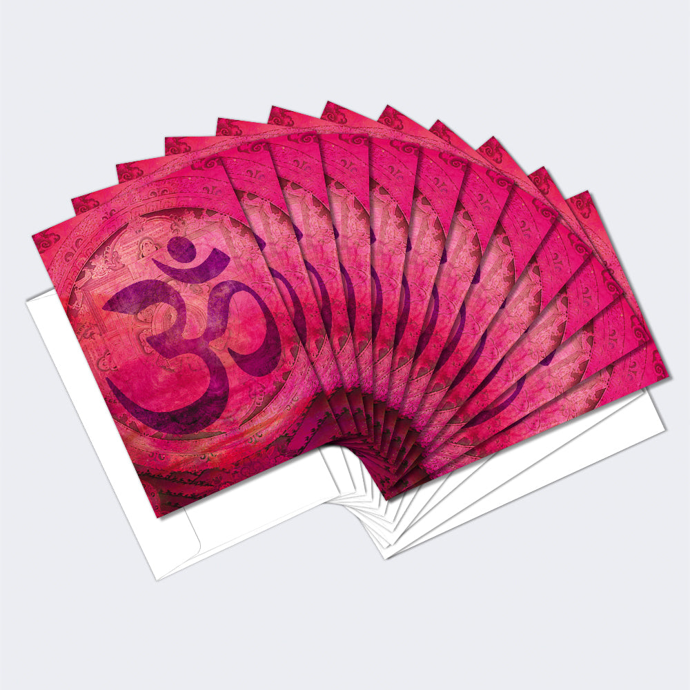 Pink Om Boxed 12 Pack Notecards