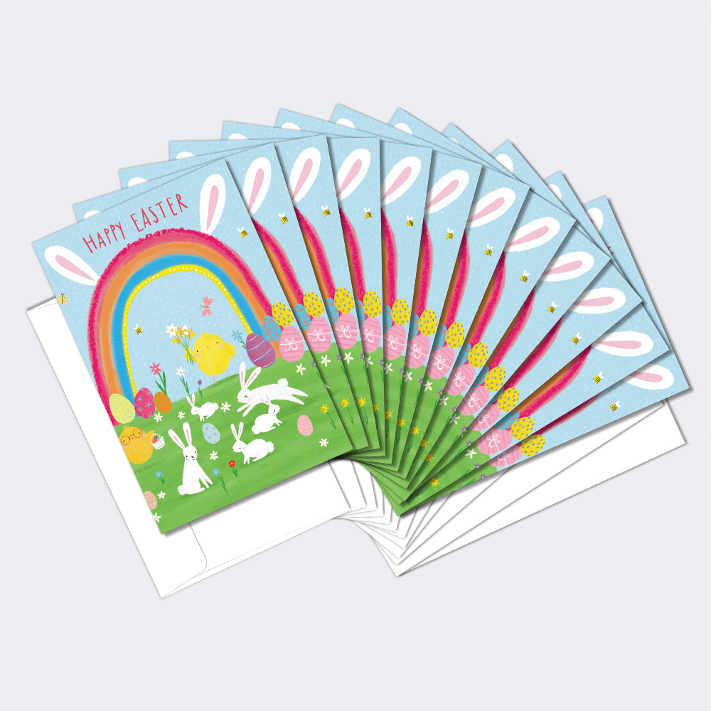 Rainbow Bunnies 12 Pack Notecards
