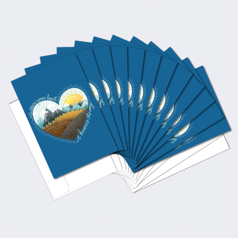 Follow Your Heart 12 Pack Notecards