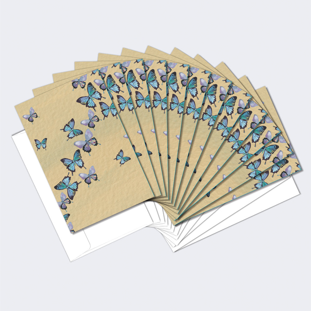 Blue Butterflies in Flight Boxed 12 Pack Notecards