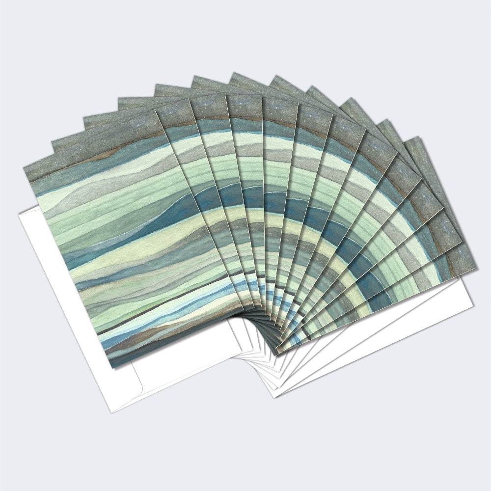 Watercolor Waves Boxed 12 Pack Notecards