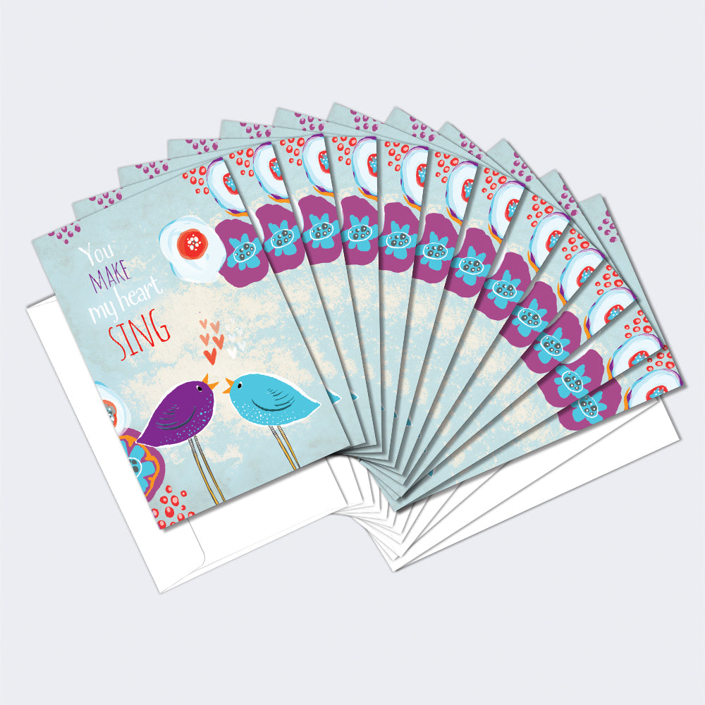 Singing Hearts 12 Pack Notecards