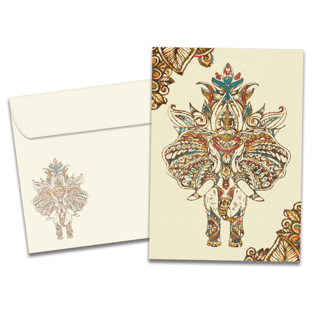 Vibrant Elephants Diwali Single Card