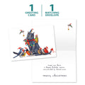 Load image into Gallery viewer, Cat Bird Christmas Single Card
