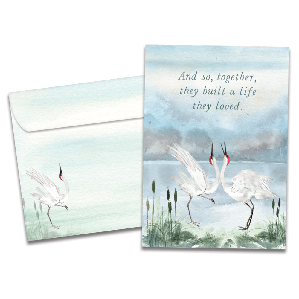 Dancing Cranes Single Card