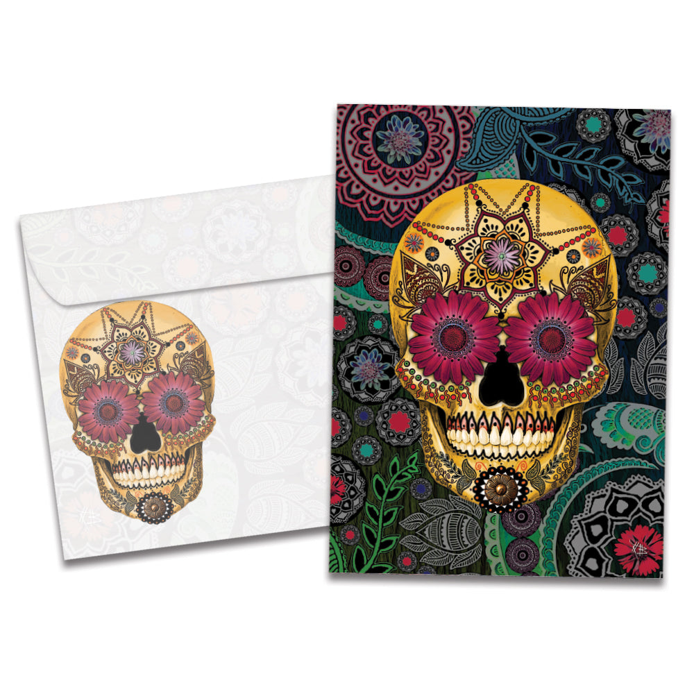 Sugar Skull Paisley Single Card