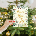 Load image into Gallery viewer, Peace Joy Watercolor Single Card
