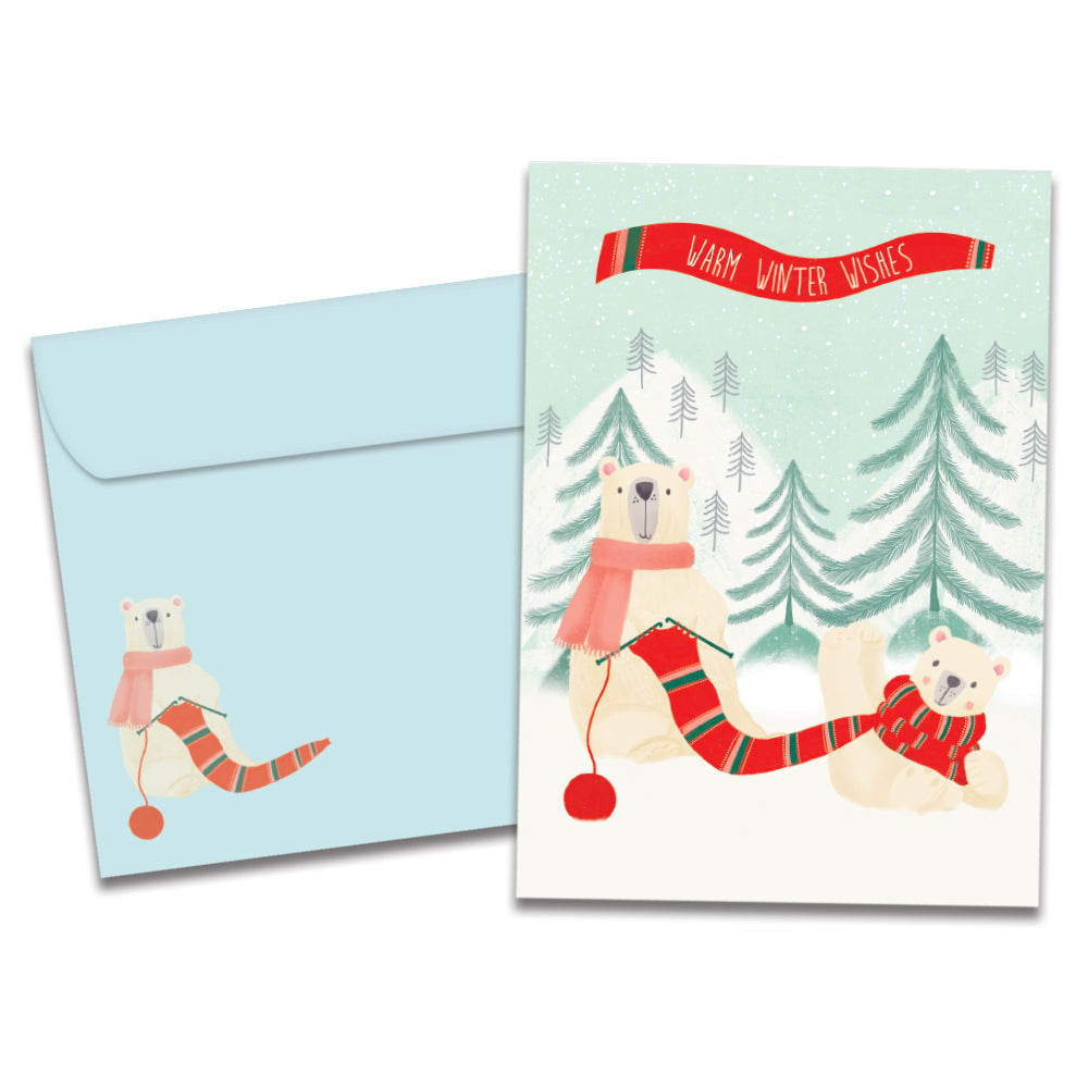Warm Polar Bears Single Card