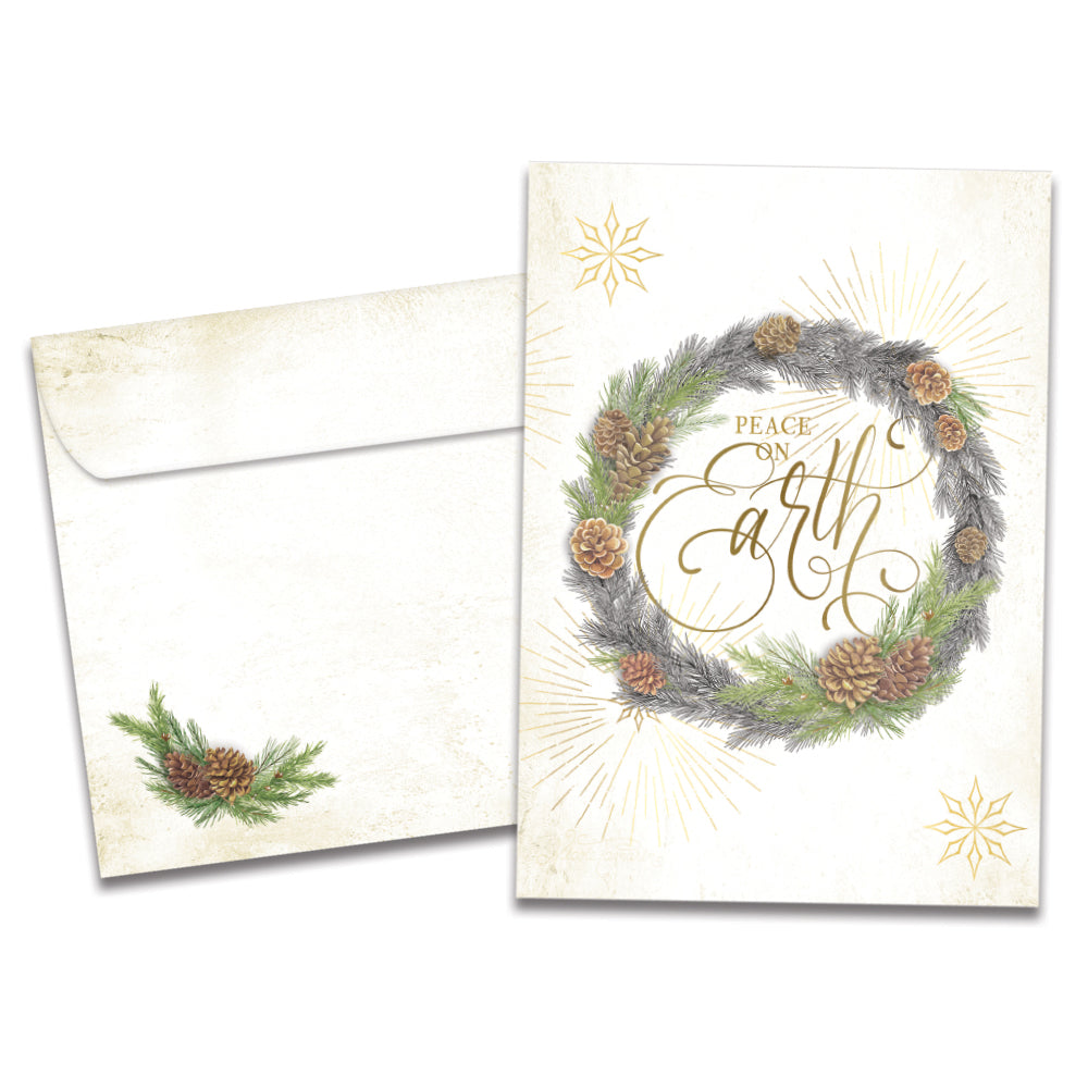 Winter Pine Wreath Single Card