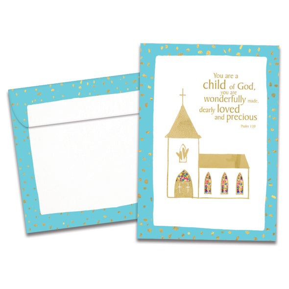 The cover of Tree-Free's In His Sight card, along with its matching envelope.